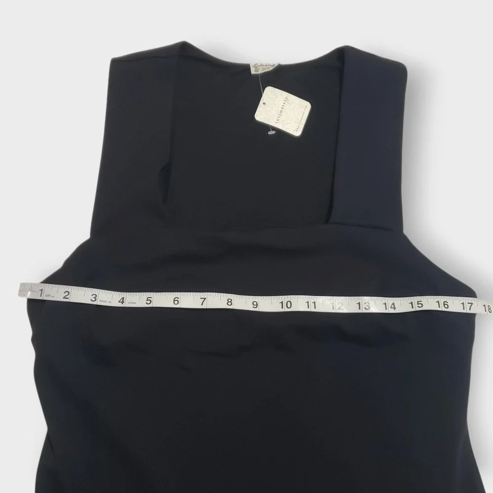 NWT Intimately Free People She's So Sleek Square Neck Thong Bodysuit‎ Black XL
